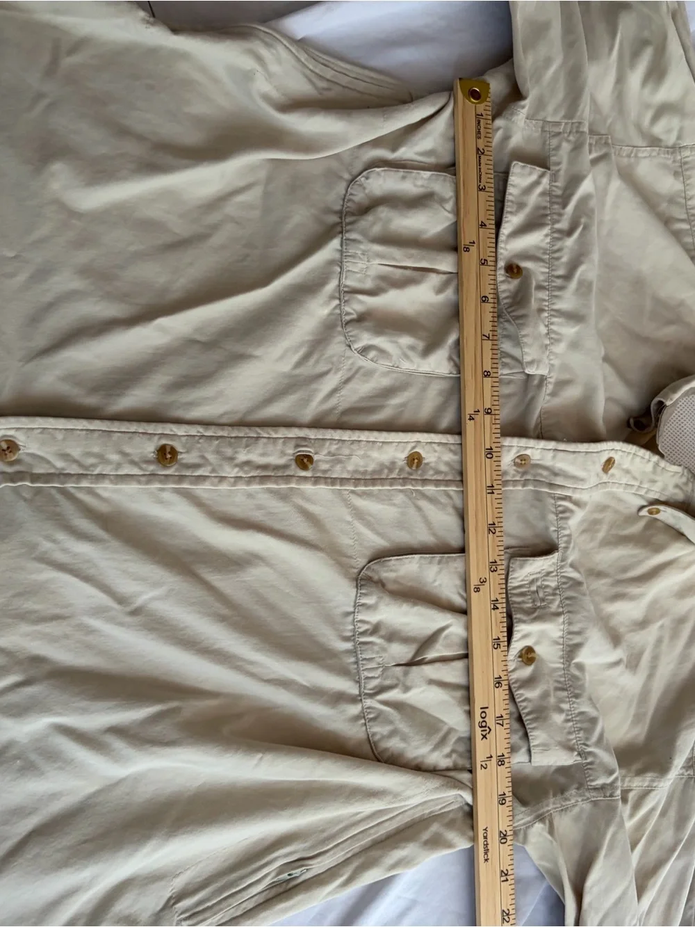 The North Face Men's Light Beige Shirt Jacket Fishing Shirt Size M